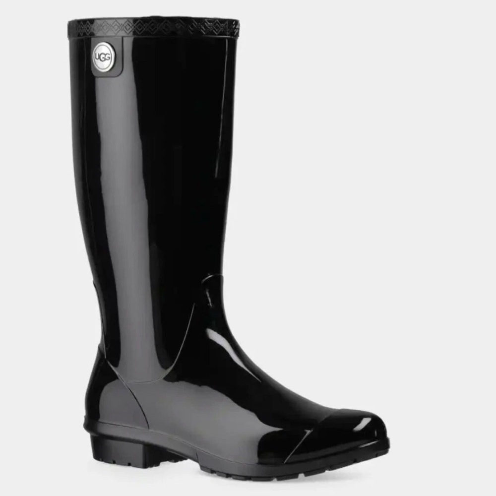 UGG Women's Shaye Black Tall Rain Boots Size 9
